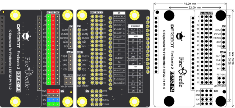 Kit de Desarrollo IA con FireBeetle 2 ESP32-P4 y Tarjeta de Expansión DFR1237