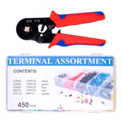Kit de Terminales 450 pz con Crimpadora HSC8 6-4A para Cable