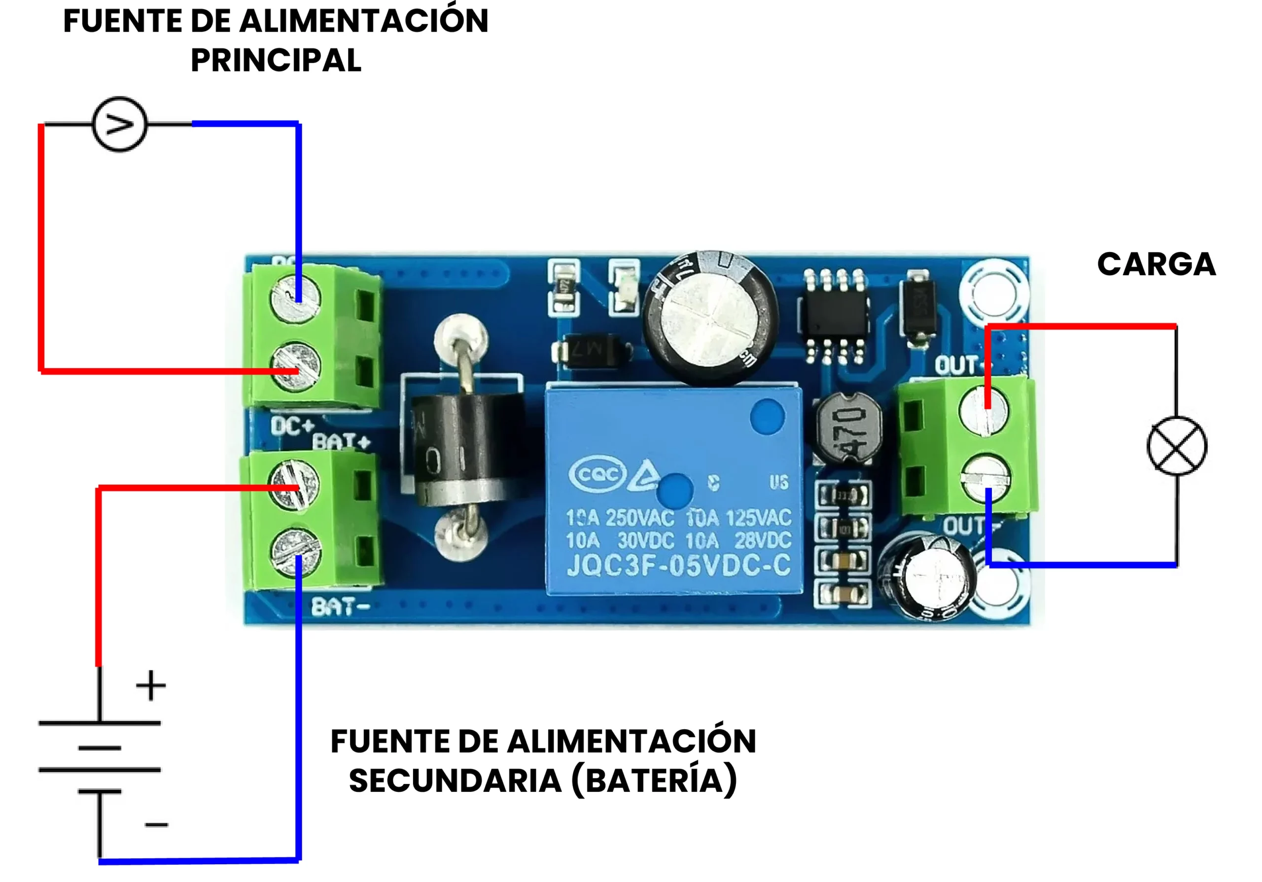 AR4781 - YX850 Interruptor Automático DC Batería-Fuente 5-48V 10A IA