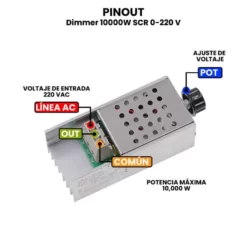 AR4855 - Dimmer 10000W SCR 0-220 V PINOUT