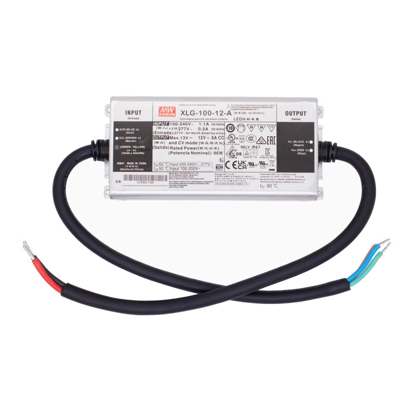 XLG-100-12-A Fuente Conmutada 12V 8A IP67 MEAN WELL