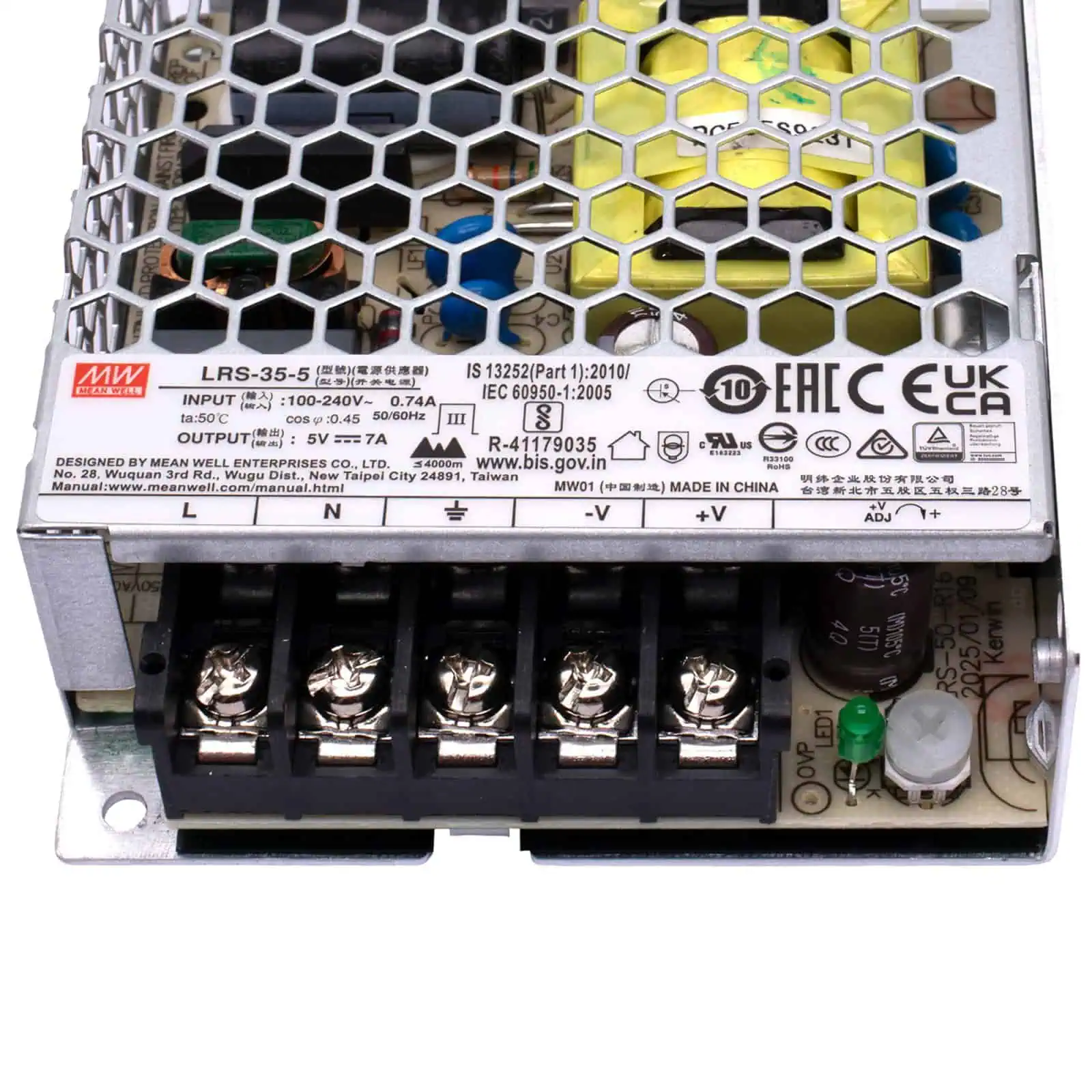 LRS-35-5 Fuente Conmutada 5V 7A MEAN WELL