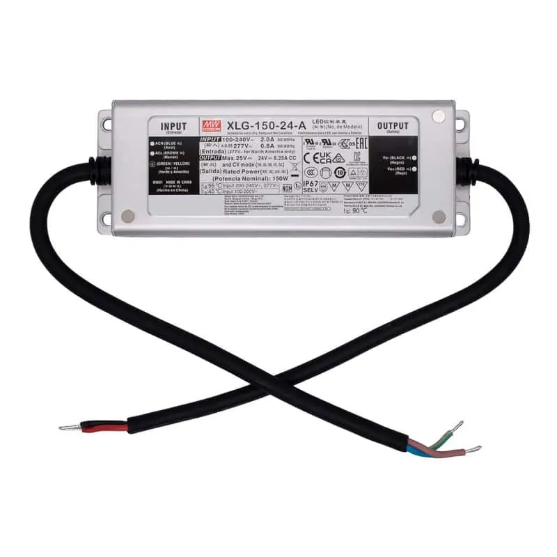 XLG-150-24-A Fuente Conmutada 24V 6.25A IP67 MEAN WELL