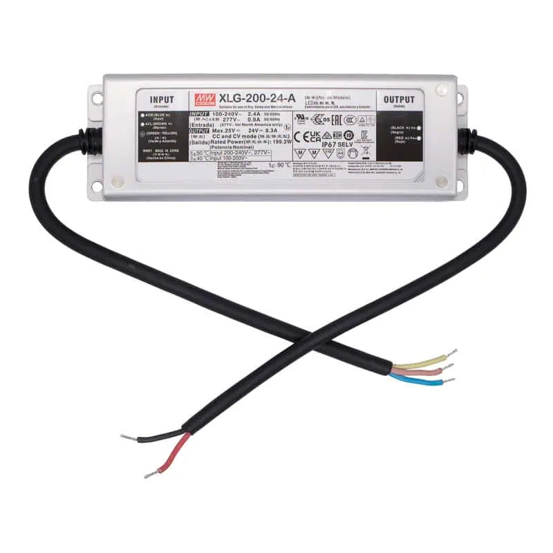 XLG-200-24-A Fuente Conmutada 24V 8.3A IP67 MEAN WELL