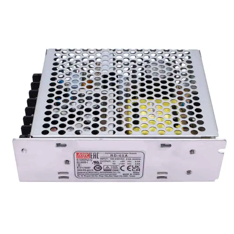 RD-65A Fuente Conmutada Multivoltaje 5V 6A y 12V 3A MEAN WELL