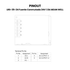 LRS-35-24 Fuente Conmutada 24V 1.5A Pinout