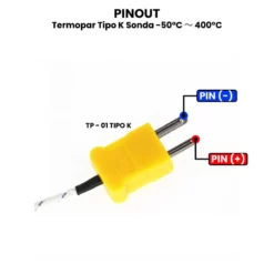 AR4845 - Termopar Tipo K Sonda -50°C ～ 400°C PINOUT
