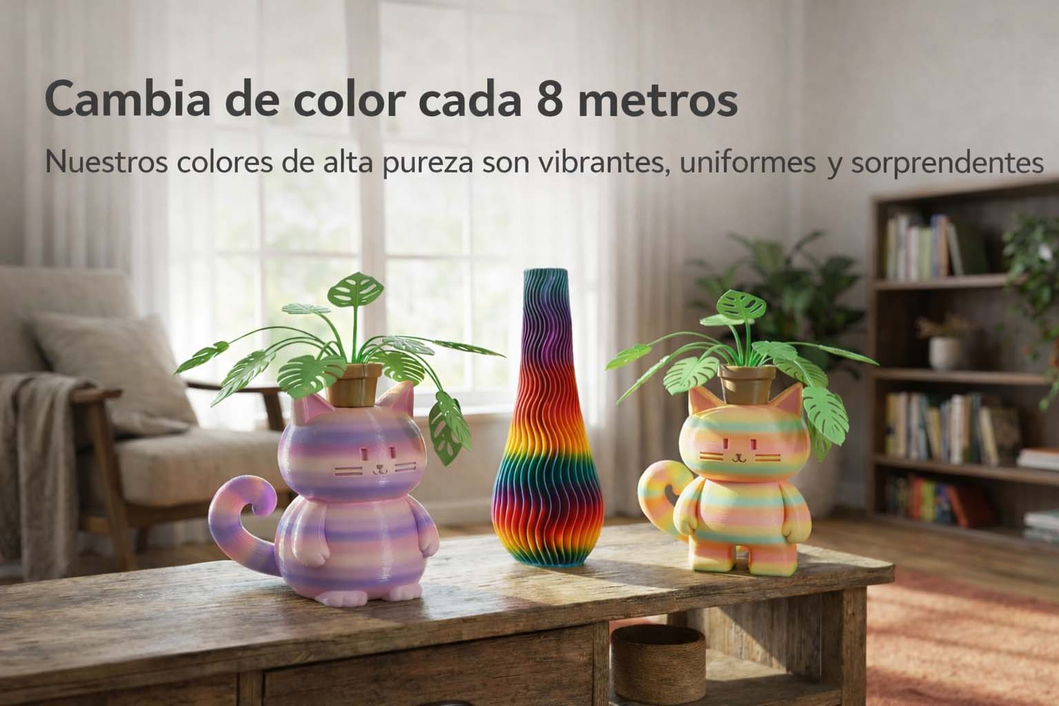 PLA+ Silk Arcoíris 1Kg Filamento SUNLU