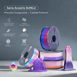 Filamento PLA+ Silk Arcoíris 05 Degradado Cada 8M 1Kg SUNLU