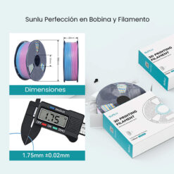 PLA+ Silk Arcoíris 1Kg Filamento SUNLU (9)