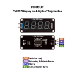 Pinout-TM1637-Display-de-4-dígitos-7-Segmentos