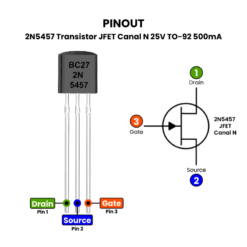 Pinout-2N5457-Transistor-JFET-Canal-N-25V-TO-92-500mA