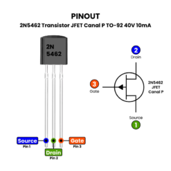 Pinout-2N5462-Transistor-JFET-Canal-P-TO-92-40V-10mA