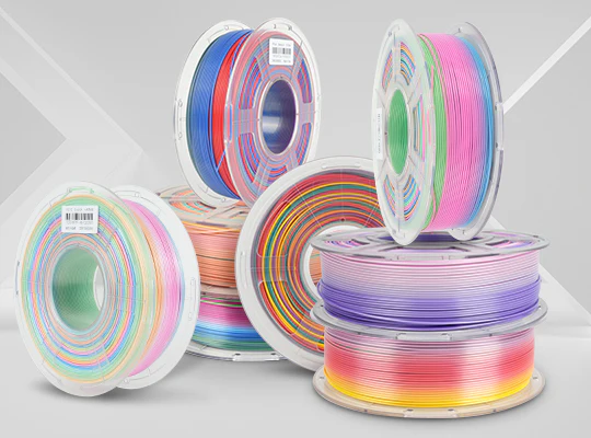Filamento PLA Silk Arcoíris Degradado Cada 8M 1Kg SUNLU