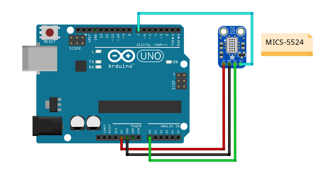AR4802 - MICS-5524 Sensor de Calidad del Aire Dia