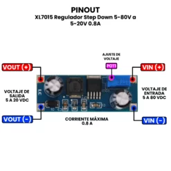 AR4830 - XL7015 Regulador Step Down 5-80V a 5-20V 0 PINOUT