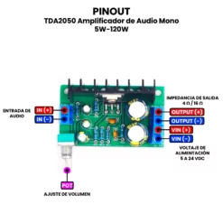 AR5035 - TDA2050 Amplificador de Audio Mono 5W-120W PINOUT