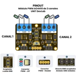 Alternative view of Módulo PWM AO4410 de 2 Canales - UNIT DevLab