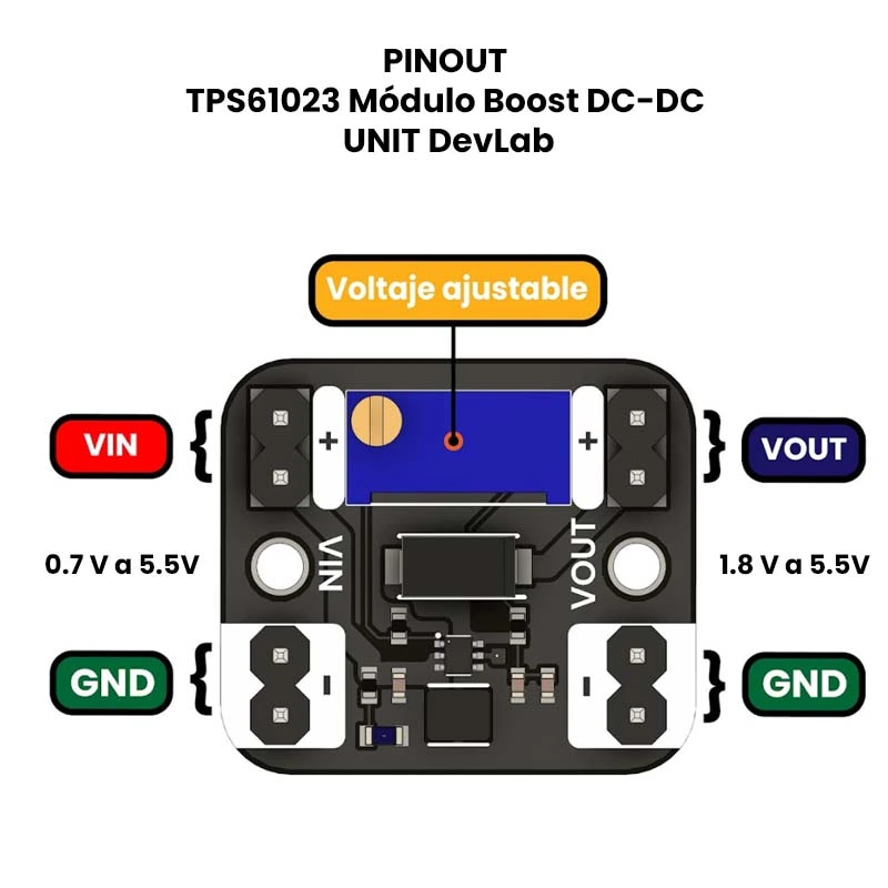 TPS61023 Módulo Boost DC-DC - UNIT DevLab