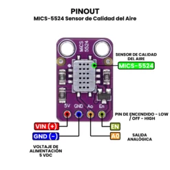 AR4802 - MICS-5524 Sensor de Calidad del Aire PINOUT