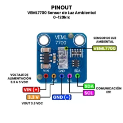 AR4808 - VEML7700 Sensor de Luz Ambiental 0-120klx PINOUT