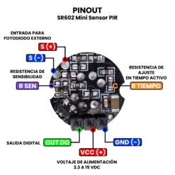 AR4812 - SR602 Mini Sensor PIR PINOUT