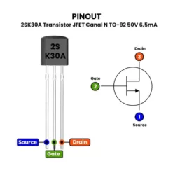 2SK30A Transistor JFET Canal N TO-92 50V 6.5mA