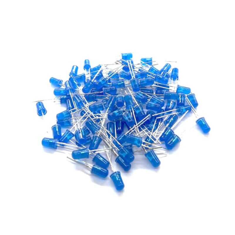 100 Led 5mm Azul Difuso
