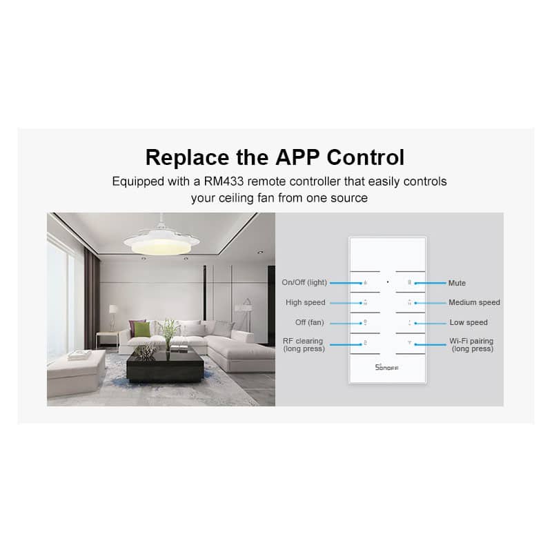 Sonoff Control Remoto RM433R2 con base 433MHz - Imagen 3